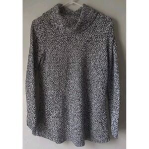 Dana Buchman Signature Sweater Women's Medium Black/White Marled Cowl Neck‎ Knit